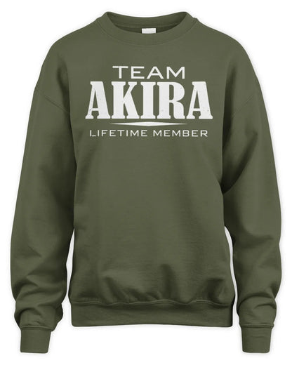 AKIRA BL62-K4-128 - Personalized “Team NAME Lifetime Member” - Unisex Sweatshirt - Military Green