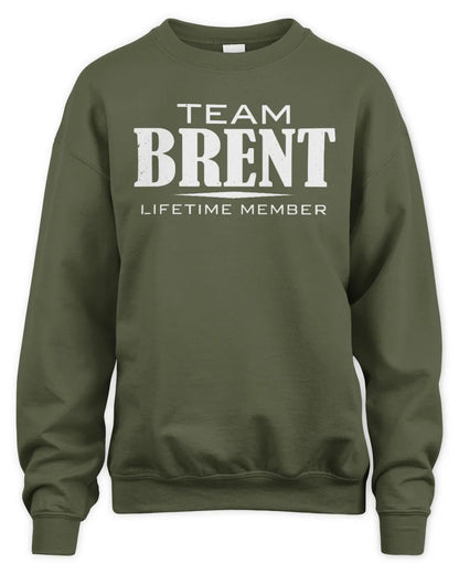 BRENT BL62-K4-128 - Personalized “Team NAME Lifetime Member” - Unisex Sweatshirt - Military Green