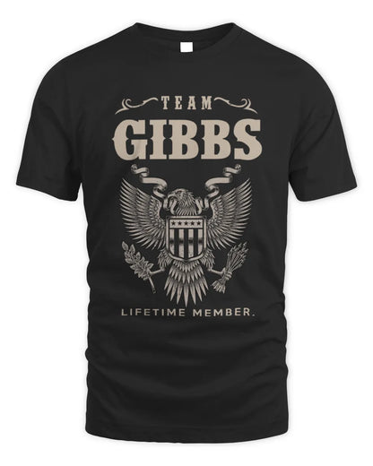 GIBBS TP06-K82 – Personalized Classic Style Apparel “Team NAME Lifetime Member” - Unisex Standard T-Shirt - Black