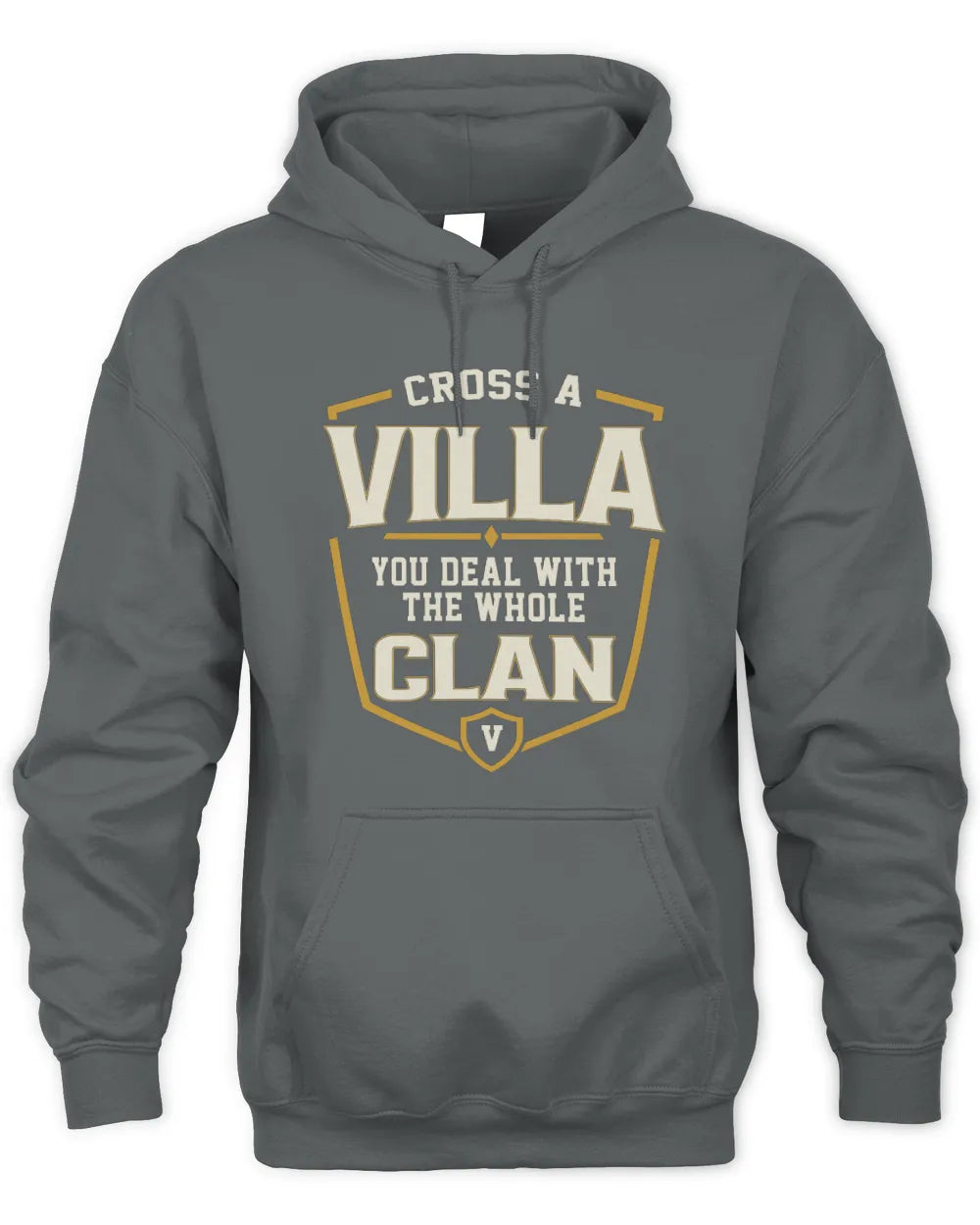 VILLA NT1-K008 Cross A/An NAME, You Deal With the Whole Clan | Personalized Vintage T-Shirt - Unisex Hoodie - Charcoal