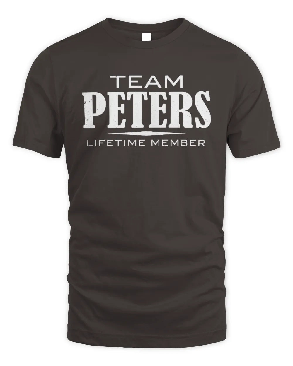 PETERS BL62-K4-128 - Personalized “Team NAME Lifetime Member” - Unisex Standard T-Shirt - Dark Chocolate