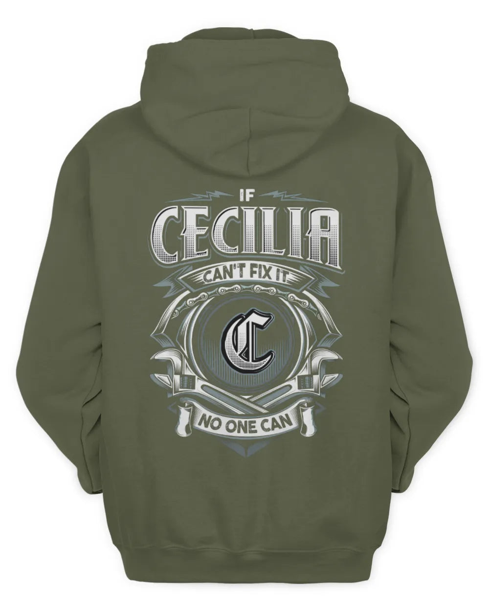 CECILIA AP81-K4-626 - Personalized Ahmed Quote Apparel “If Ahmed Can't Fix It, No One Can” - Unisex Hoodie - Military Green