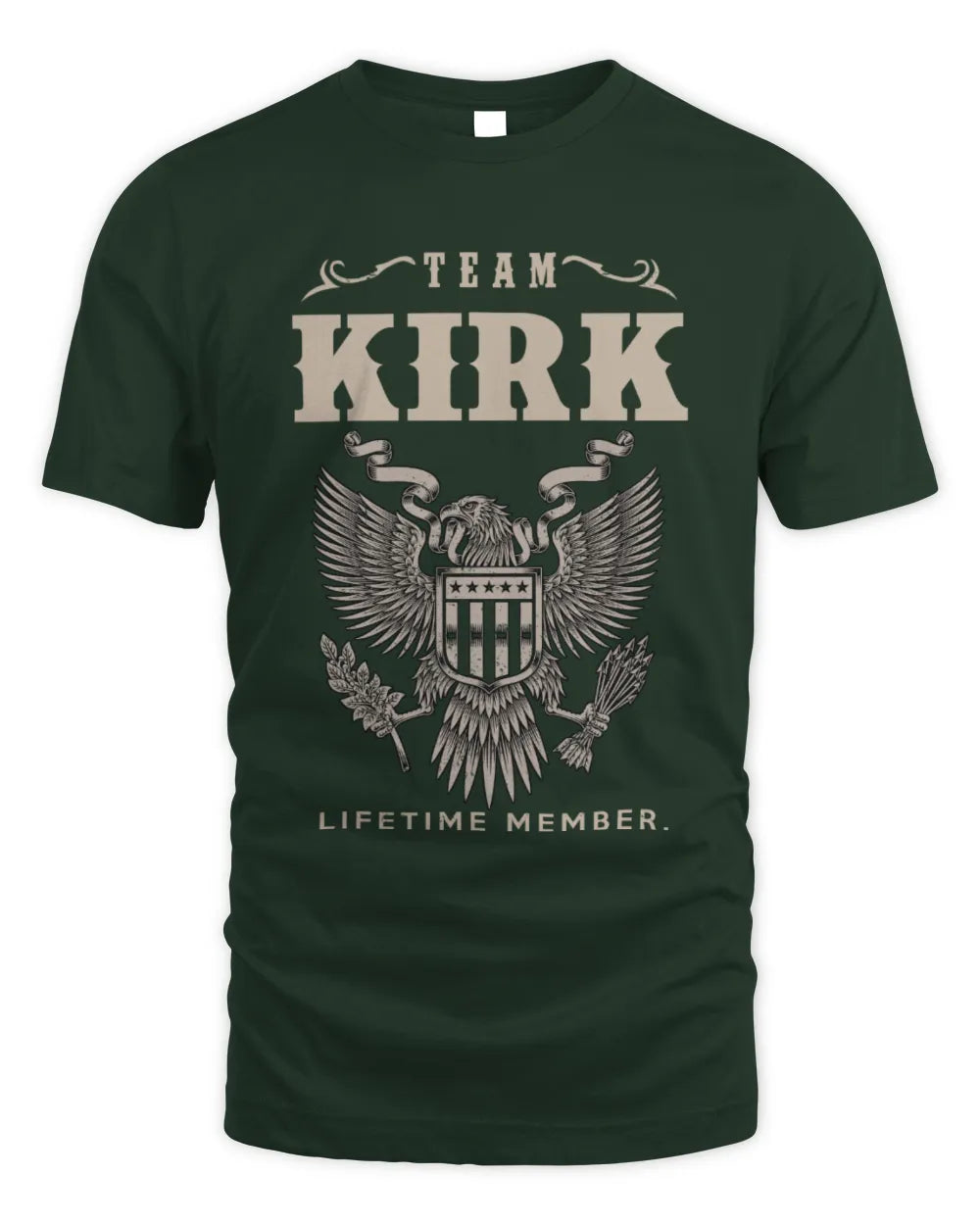 KIRK TP06-K82 – Personalized Classic Style Apparel “Team NAME Lifetime Member” - Unisex Standard T-Shirt - Forest Green