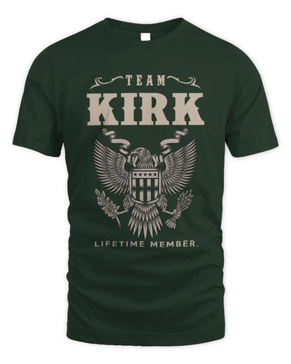 KIRK TP06-K82 – Personalized Classic Style Apparel “Team NAME Lifetime Member” - Unisex Standard T-Shirt - Forest Green