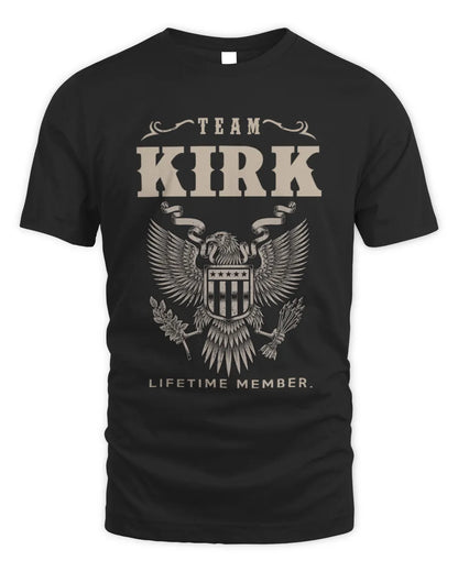 KIRK TP06-K82 – Personalized Classic Style Apparel “Team NAME Lifetime Member” - Unisex Standard T-Shirt - Black