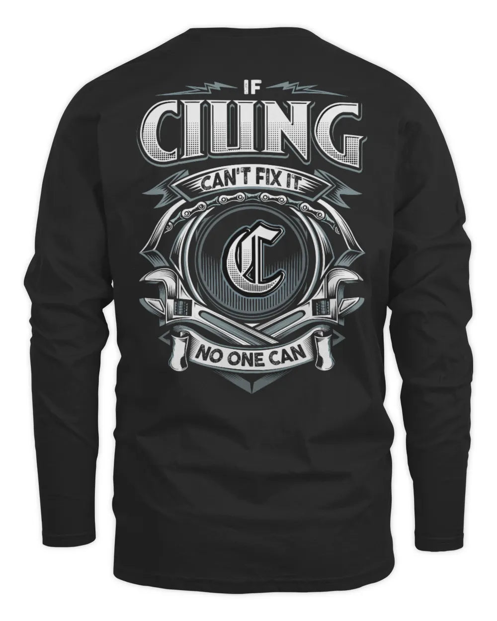 CIUNG AP81-K4-626 - Personalized Ahmed Quote Apparel “If Ahmed Can't Fix It, No One Can” - Men's Long Sleeved T-Shirt - Black