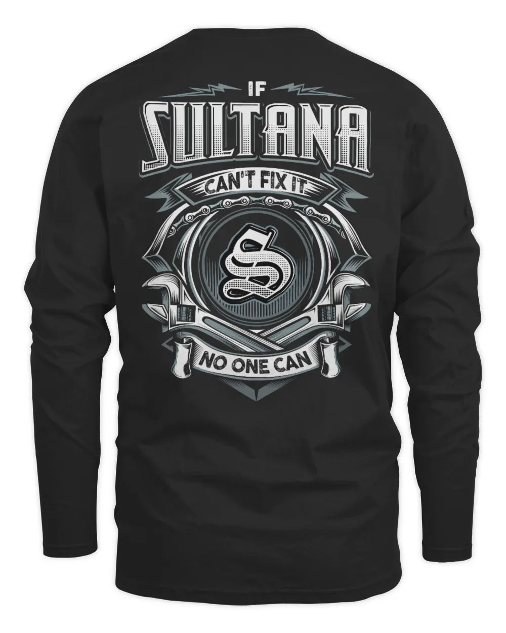 SULTANA AP81-K4-626 - Personalized Ahmed Quote Apparel “If Ahmed Can't Fix It, No One Can” - Men's Long Sleeved T-Shirt - Black