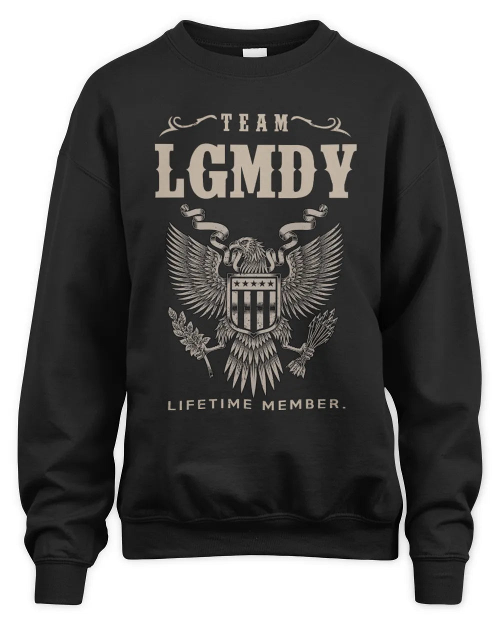 LGMDY TP06-K82 – Personalized Classic Style Apparel “Team NAME Lifetime Member” - Unisex Sweatshirt - Black
