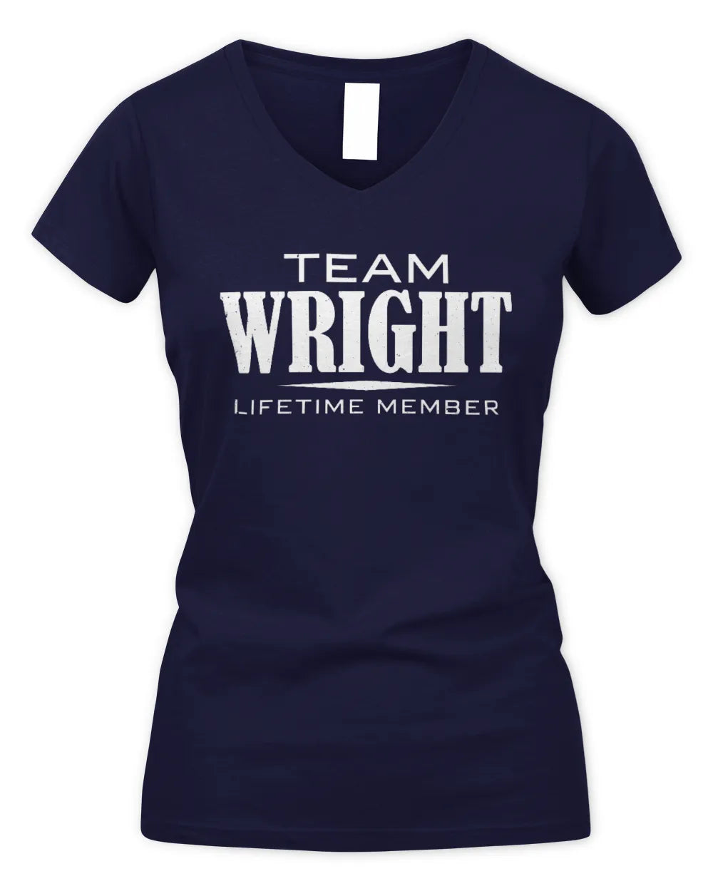 WRIGHT BL62-K4-128 - Personalized “Team AARON Lifetime Member” - Women's V-Neck T-Shirt - Navy