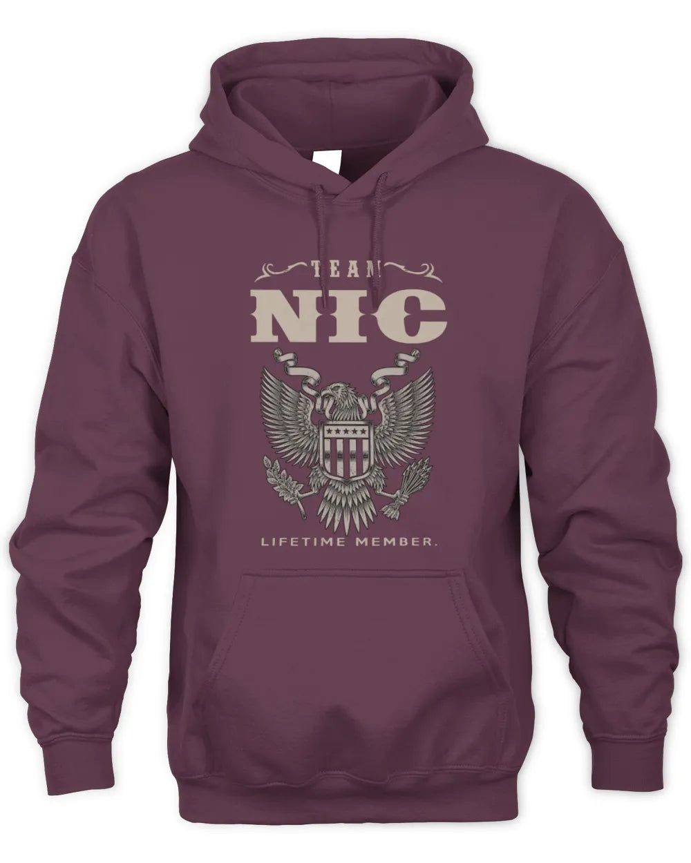 NIC TP06-K82 – Personalized Classic Style Apparel “Team NAME Lifetime Member” - Unisex Hoodie - Maroon