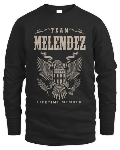 MELENDEZ TP06-K82 – Personalized Classic Style Apparel “Team NAME Lifetime Member” - Men's Long Sleeved T-Shirt - Black