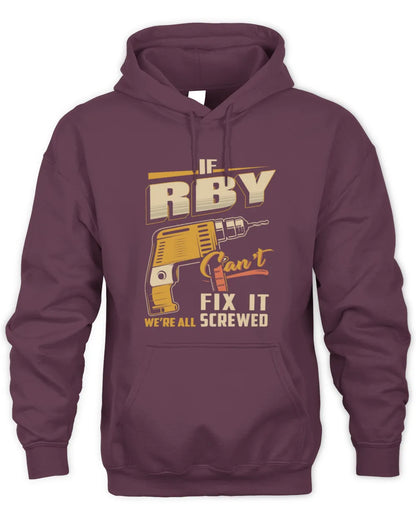 RBY TP22-K4-228 - Personalized Handyman T-Shirt “If AARON Can’t Fix It, We’re All Screwed” - Unisex Hoodie - Maroon