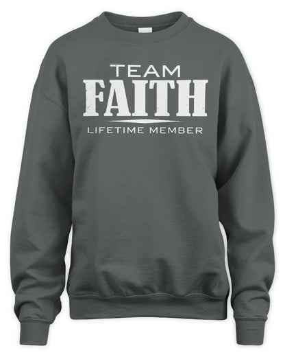 FAITH BL62-K4-128 - Personalized “Team NAME Lifetime Member” - Unisex Sweatshirt - Charcoal