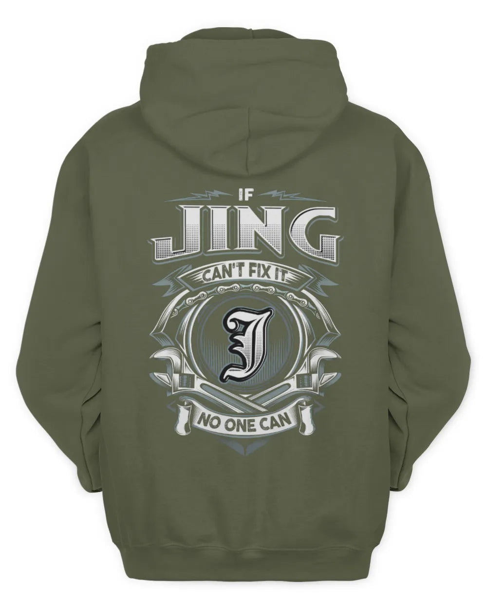 JING AP81-K4-626 - Personalized Ahmed Quote Apparel “If Ahmed Can't Fix It, No One Can” - Unisex Hoodie - Military Green