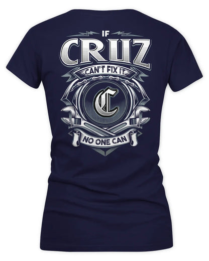 CRUZ AP81-K4-626 - Personalized Ahmed Quote Apparel “If Ahmed Can't Fix It, No One Can” - Women's V-Neck T-Shirt - Navy