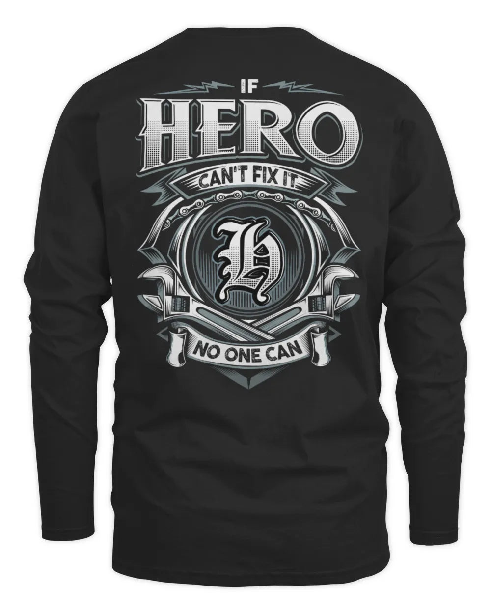 HERO AP81-K4-626 - Personalized Ahmed Quote Apparel “If Ahmed Can't Fix It, No One Can” - Men's Long Sleeved T-Shirt - Black