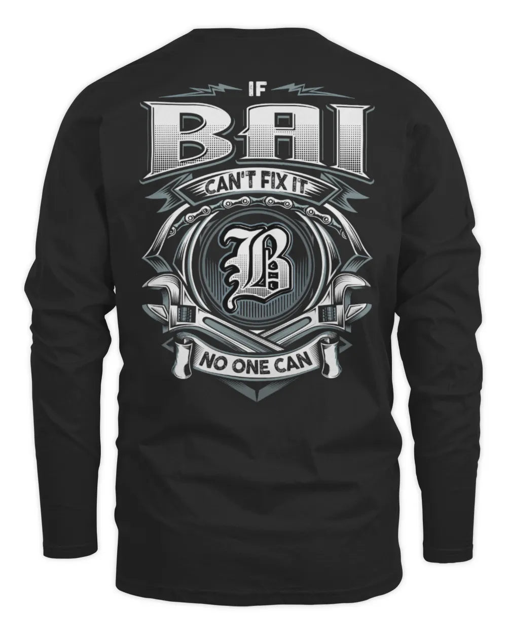 BAI AP81-K4-626 - Personalized Ahmed Quote Apparel “If Ahmed Can't Fix It, No One Can” - Men's Long Sleeved T-Shirt - Black