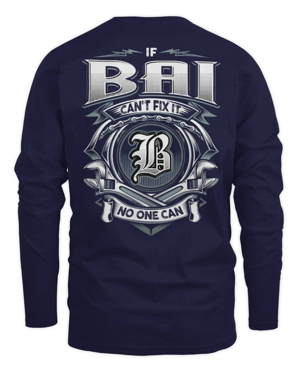BAI AP81-K4-626 - Personalized Ahmed Quote Apparel “If Ahmed Can't Fix It, No One Can” - Men's Long Sleeved T-Shirt - Navy