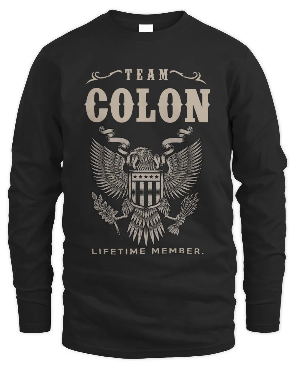 COLON TP06-K82 – Personalized Classic Style Apparel “Team NAME Lifetime Member” - Men's Long Sleeved T-Shirt - Black