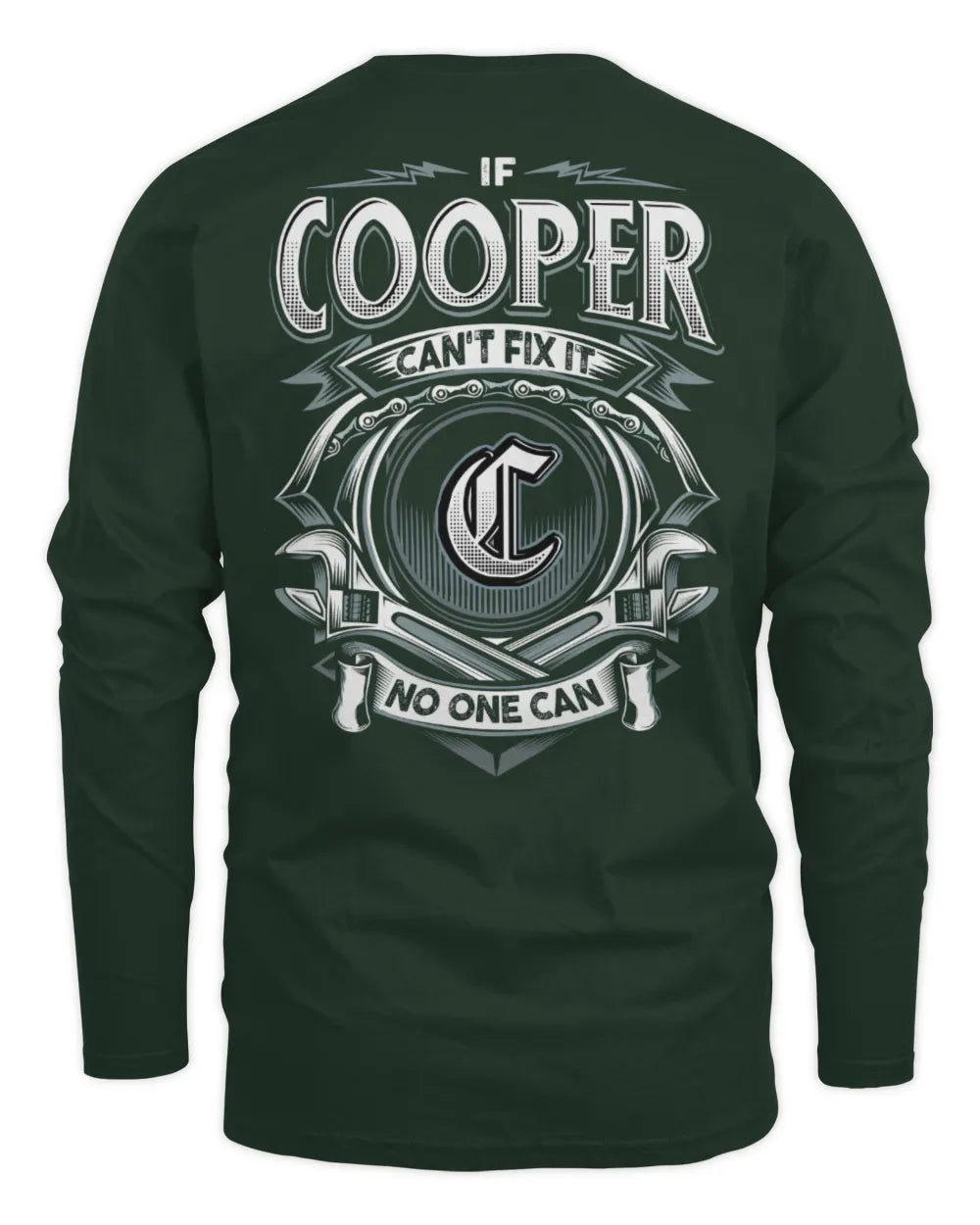 COOPER AP81-K4-626 - Personalized Ahmed Quote Apparel “If Ahmed Can't Fix It, No One Can” - Men's Long Sleeved T-Shirt - Forest Green