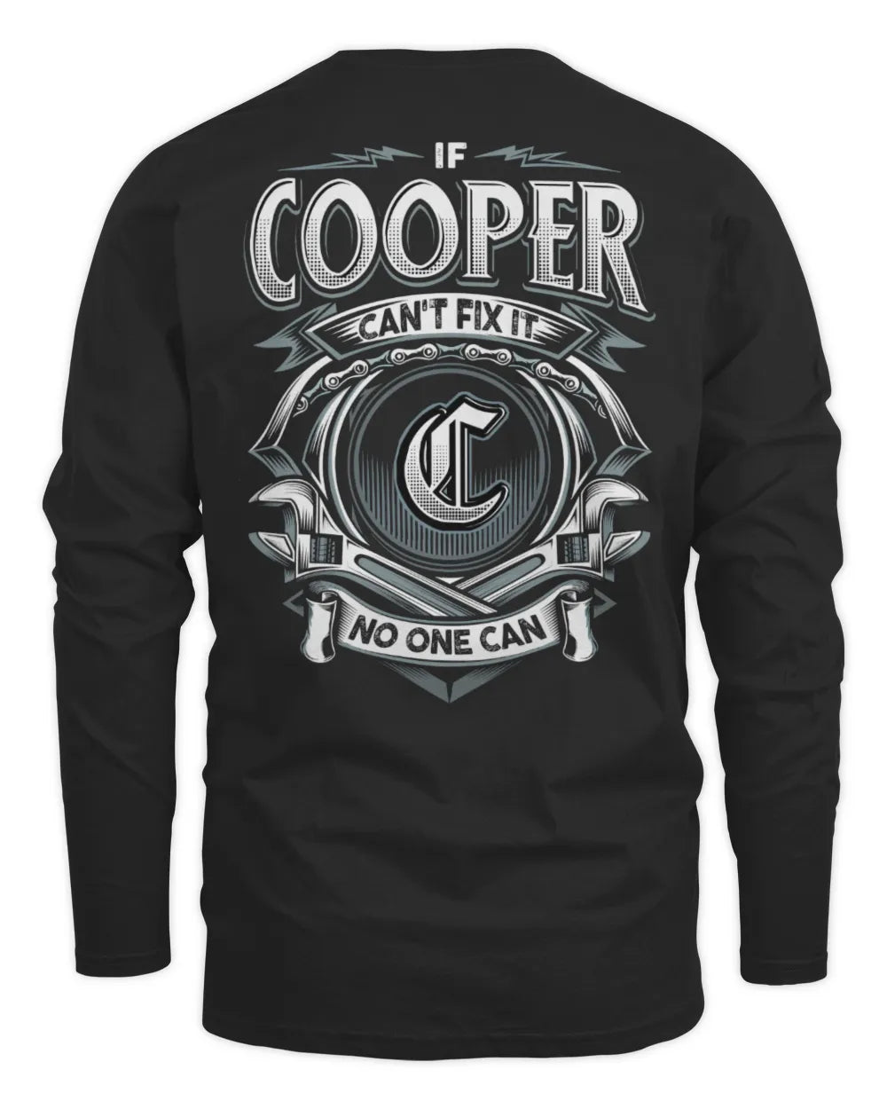 COOPER AP81-K4-626 - Personalized Ahmed Quote Apparel “If Ahmed Can't Fix It, No One Can” - Men's Long Sleeved T-Shirt - Black