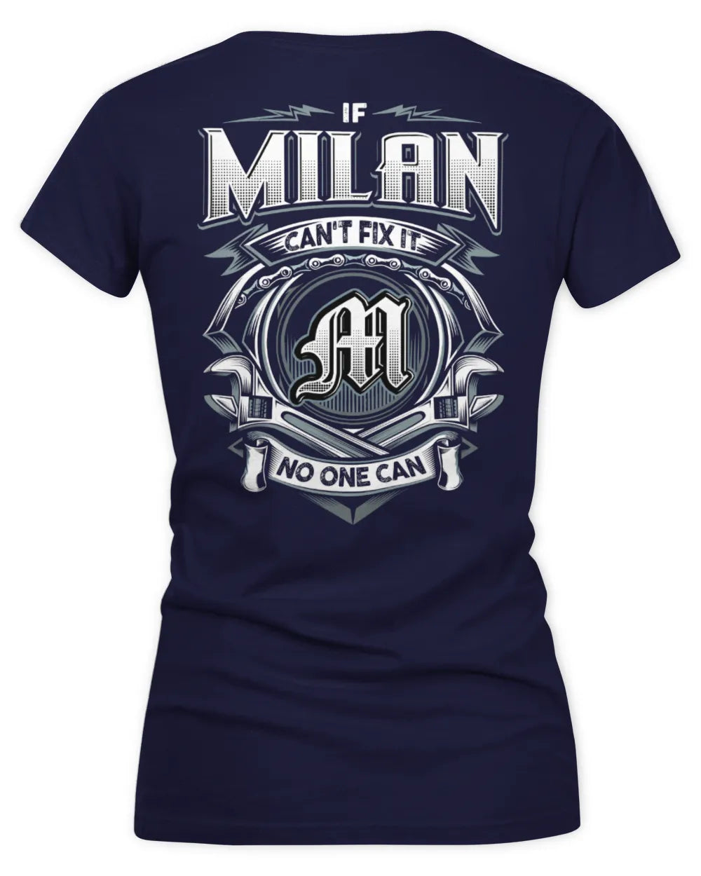 MILAN AP81-K4-626 - Personalized Ahmed Quote Apparel “If Ahmed Can't Fix It, No One Can” - Women's V-Neck T-Shirt - Navy