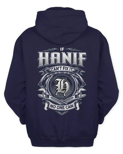 HANIF AP81-K4-626 - Personalized Ahmed Quote Apparel “If Ahmed Can't Fix It, No One Can” - Unisex Hoodie - Navy
