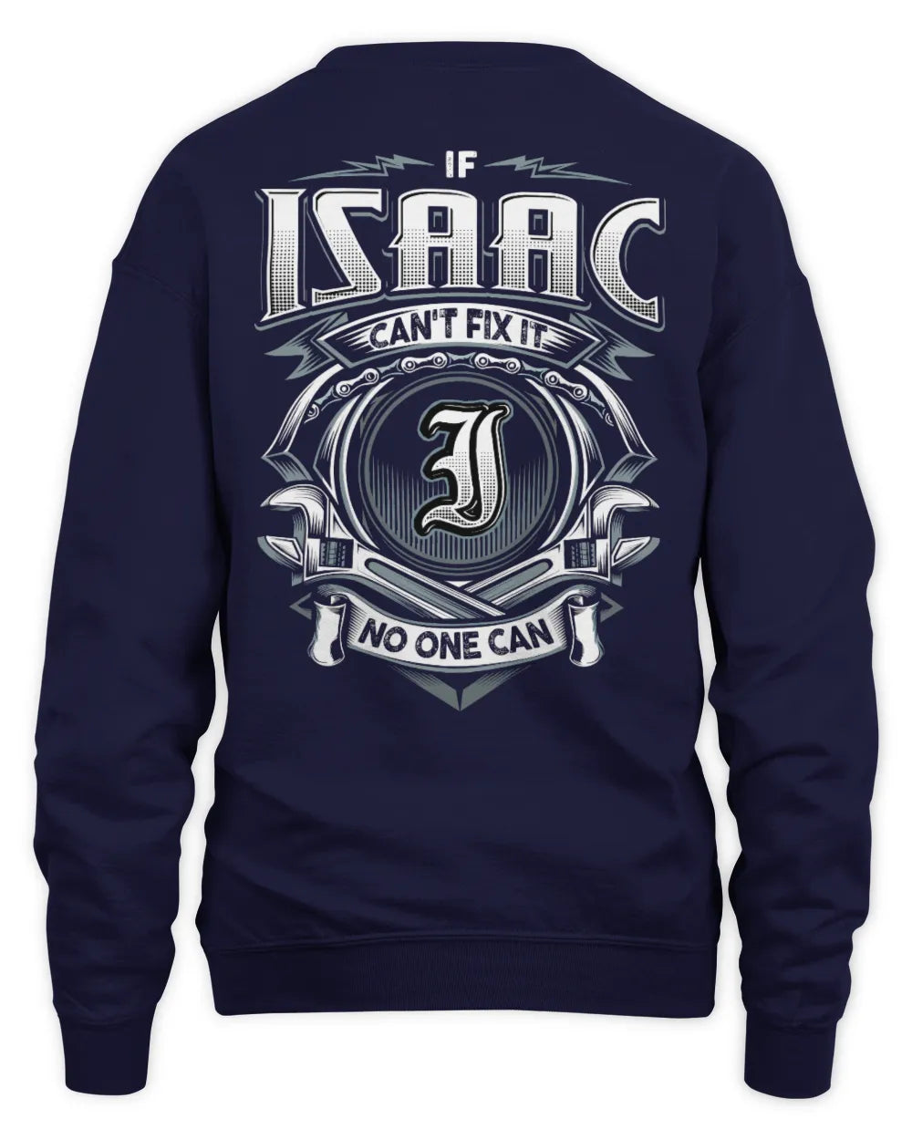 ISAAC AP81-K4-626 - Personalized Ahmed Quote Apparel “If Ahmed Can't Fix It, No One Can” - Unisex Sweatshirt - Navy