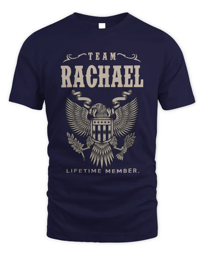 RACHAEL TP06-K82 – Personalized Classic Style Apparel “Team NAME Lifetime Member” - Unisex Standard T-Shirt - Navy