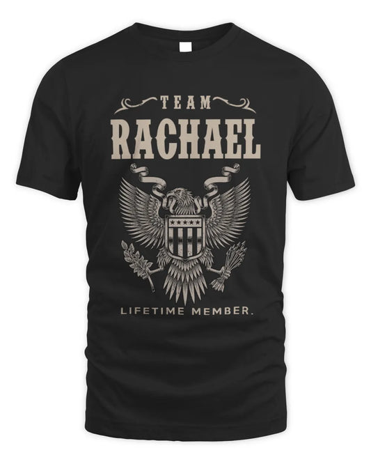 RACHAEL TP06-K82 – Personalized Classic Style Apparel “Team NAME Lifetime Member” - Unisex Standard T-Shirt - Black
