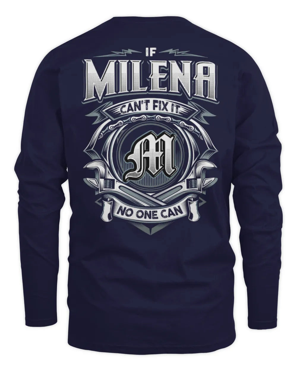 MILENA AP81-K4-626 - Personalized Ahmed Quote Apparel “If Ahmed Can't Fix It, No One Can” - Men's Long Sleeved T-Shirt - Navy