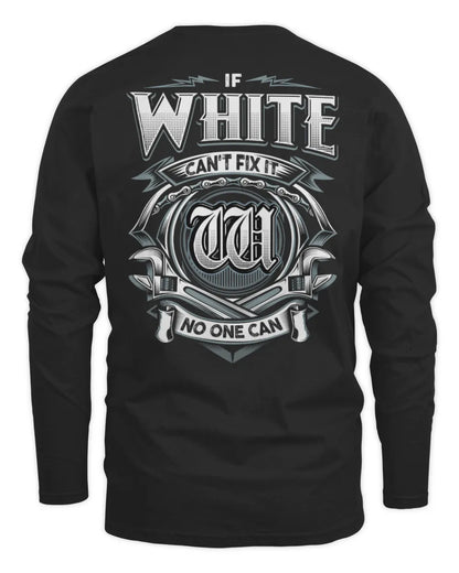 WHITE AP81-K4-626 - Personalized Ahmed Quote Apparel “If Ahmed Can't Fix It, No One Can” - Men's Long Sleeved T-Shirt - Black