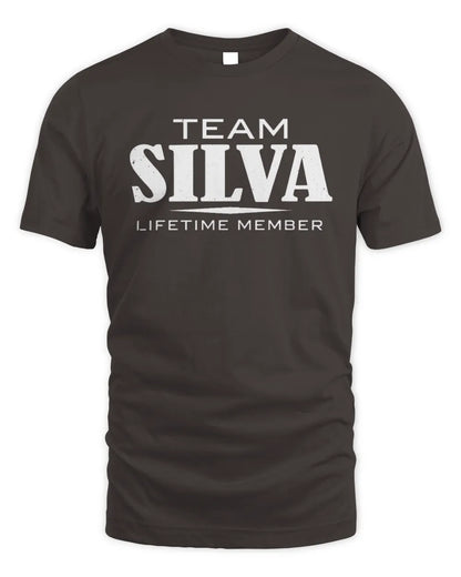 SILVA BL62-K4-128 - Personalized “Team NAME Lifetime Member” - Unisex Standard T-Shirt - Dark Chocolate