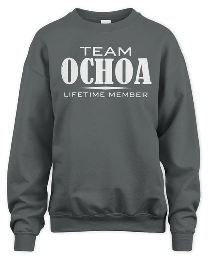 OCHOA BL62-K4-128 - Personalized “Team NAME Lifetime Member” - Unisex Sweatshirt - Charcoal
