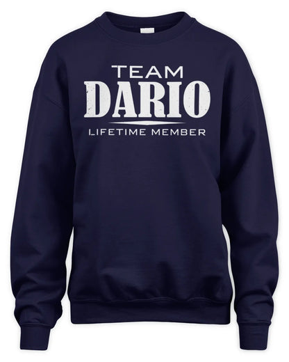 DARIO BL62-K4-128 - Personalized “Team NAME Lifetime Member” - Unisex Sweatshirt - Navy