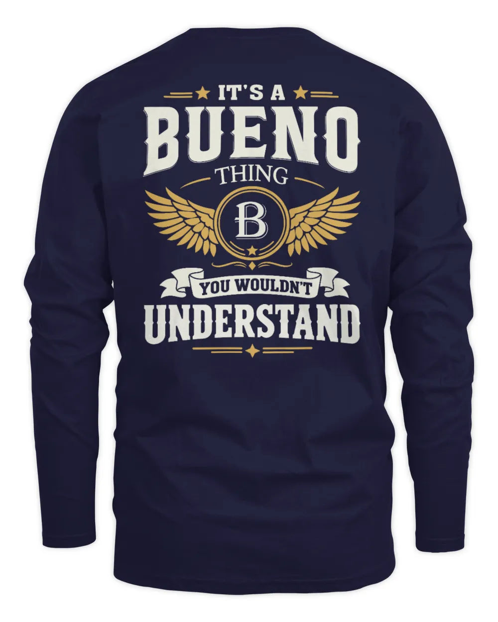 BUENO KT06-M008 It’s a [NAME] Thing – You Wouldn’t Understand | Personalized Vintage T-Shirt - Men's Long Sleeved T-Shirt - Navy