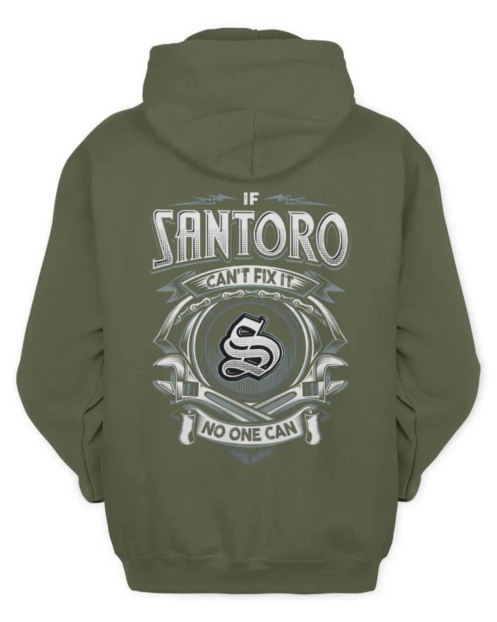 SANTORO AP81-K4-626 - Personalized Ahmed Quote Apparel “If Ahmed Can't Fix It, No One Can” - Unisex Hoodie - Military Green