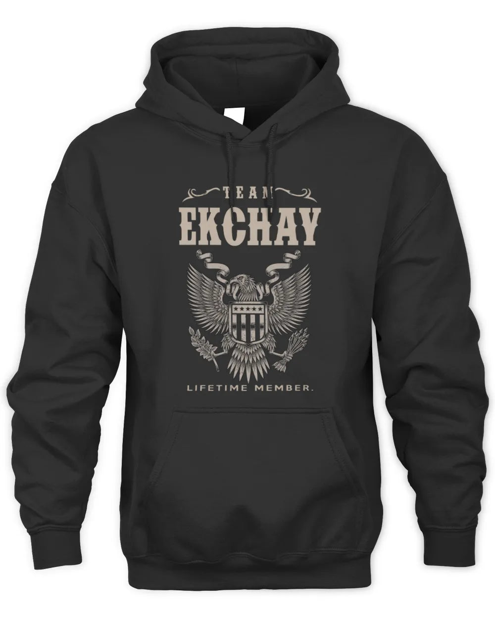 EKCHAY TP06-K82 – Personalized Classic Style Apparel “Team NAME Lifetime Member” - Unisex Hoodie - Black