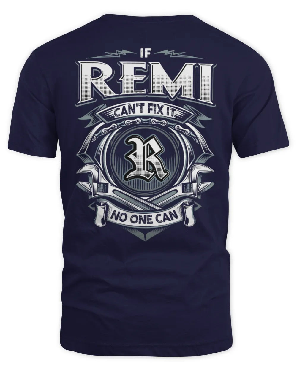 REMI AP81-K4-626 - Personalized Ahmed Quote Apparel “If Ahmed Can't Fix It, No One Can” - Unisex Standard T-Shirt - Navy
