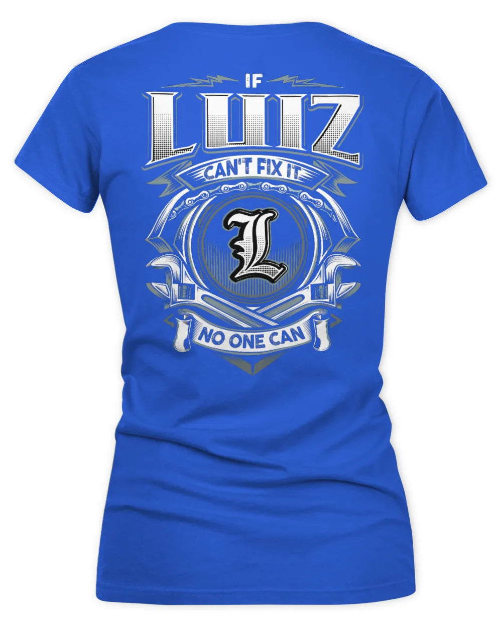 LUIZ AP81-K4-626 - Personalized Ahmed Quote Apparel “If Ahmed Can't Fix It, No One Can” - Women's V-Neck T-Shirt - Royal