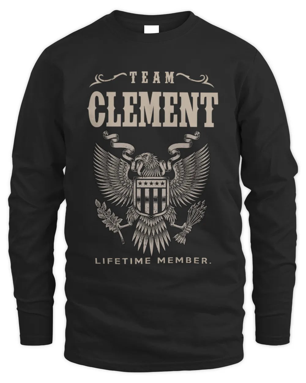 CLEMENT TP06-K82 – Personalized Classic Style Apparel “Team NAME Lifetime Member” - Men's Long Sleeved T-Shirt - Black