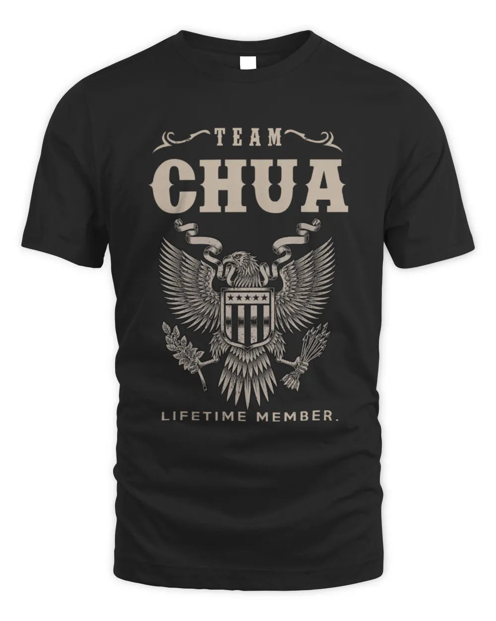 CHUA TP06-K82 – Personalized Classic Style Apparel “Team NAME Lifetime Member” - Unisex Standard T-Shirt - Black
