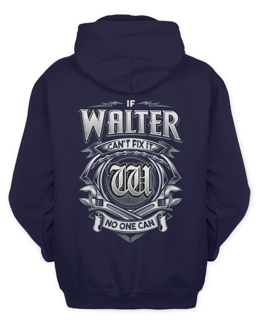 WALTER AP81-K4-626 - Personalized Ahmed Quote Apparel “If Ahmed Can't Fix It, No One Can” - Unisex Hoodie - Navy