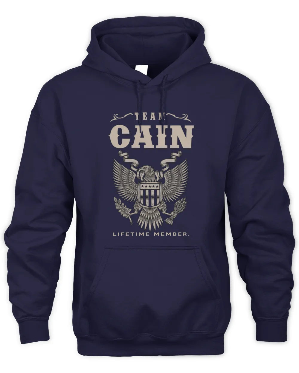 CAIN TP06-K82 – Personalized Classic Style Apparel “Team NAME Lifetime Member” - Unisex Hoodie - Navy