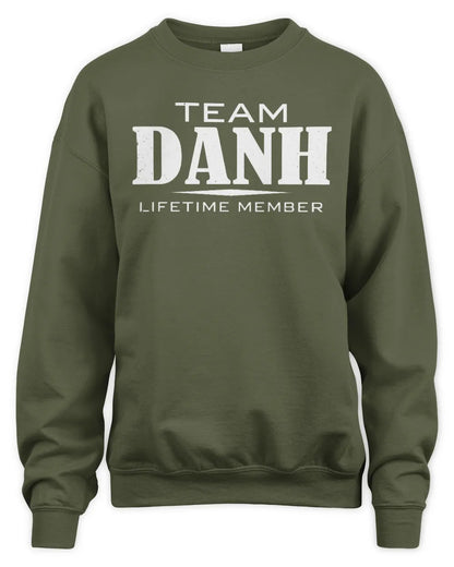 DANH BL62-K4-128 - Personalized “Team NAME Lifetime Member” - Unisex Sweatshirt - Military Green