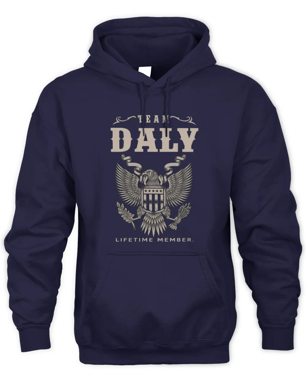 DALY TP06-K82 – Personalized Classic Style Apparel “Team NAME Lifetime Member” - Unisex Hoodie - Navy