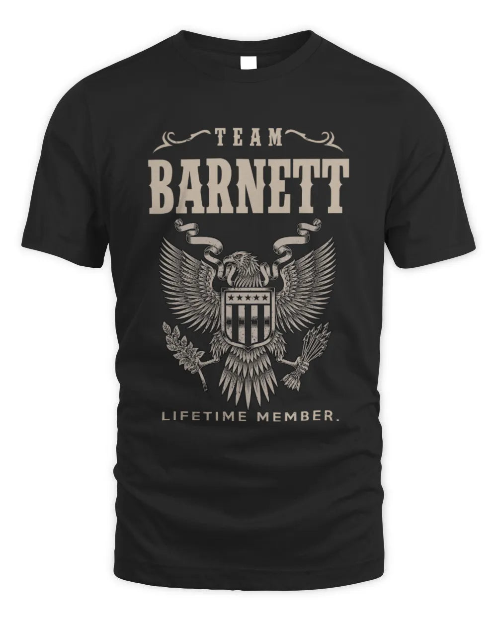 BARNETT TP06-K82 – Personalized Classic Style Apparel “Team NAME Lifetime Member” - Unisex Standard T-Shirt - Black