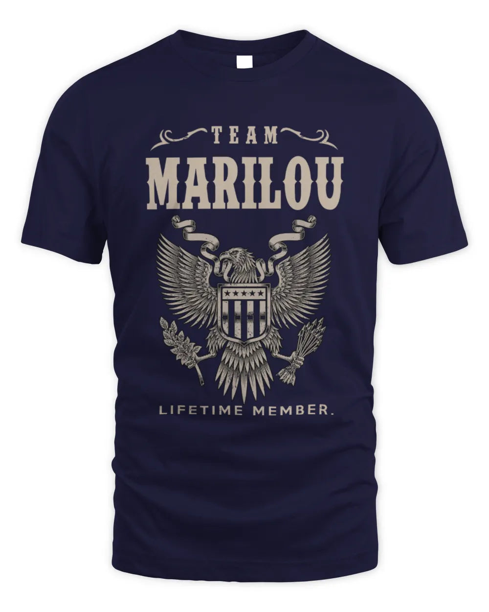 MARILOU TP06-K82 – Personalized Classic Style Apparel “Team NAME Lifetime Member” - Unisex Standard T-Shirt - Navy