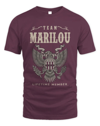 MARILOU TP06-K82 – Personalized Classic Style Apparel “Team NAME Lifetime Member” - Unisex Standard T-Shirt - Maroon