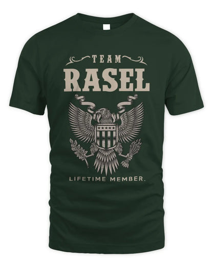 RASEL TP06-K82 – Personalized Classic Style Apparel “Team NAME Lifetime Member” - Unisex Standard T-Shirt - Forest Green